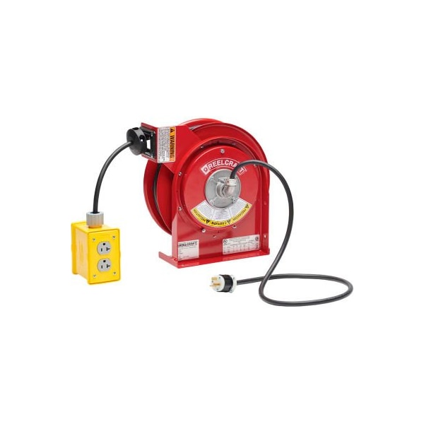 Reelcraft Cord Reel, 12 AWG, Red Reel Color, 25 ft Length L 4525 123 7Q - main